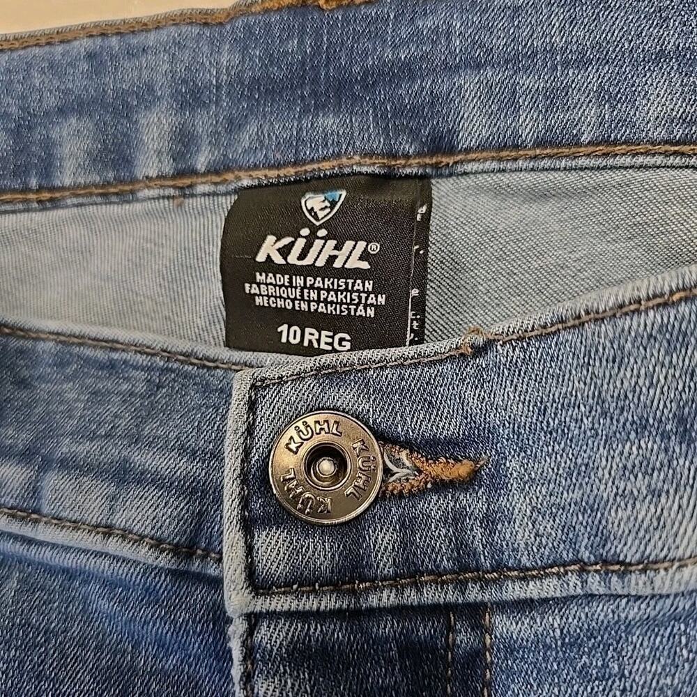 KUHL Womens Kontour Flex Denim Skinny Jeans Sz 10R Vintage Blue Stretch Hiking - Picture 2 of 11
